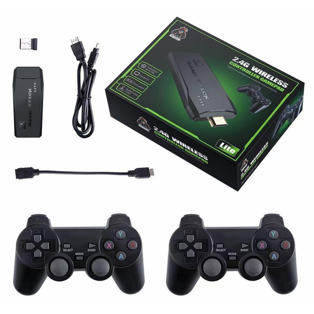Replica M8 Game Stick – 32GB Built-in | Dual Wireless Controllers | 8,000+ Games